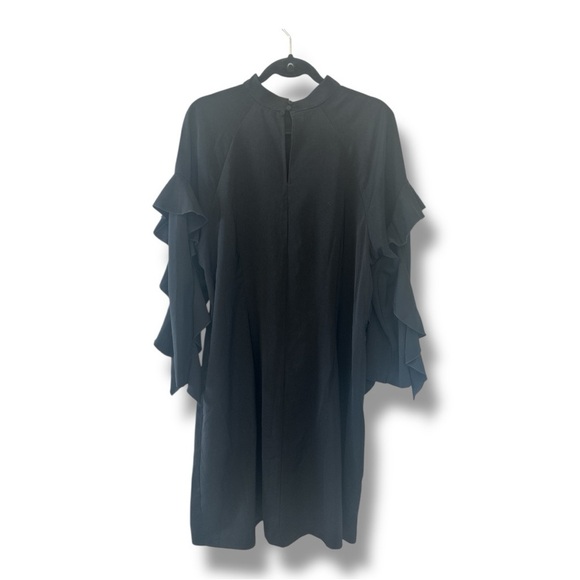 Eloquii Plus Size Black Dress with Ruffled Sleeves - Picture 3 of 9